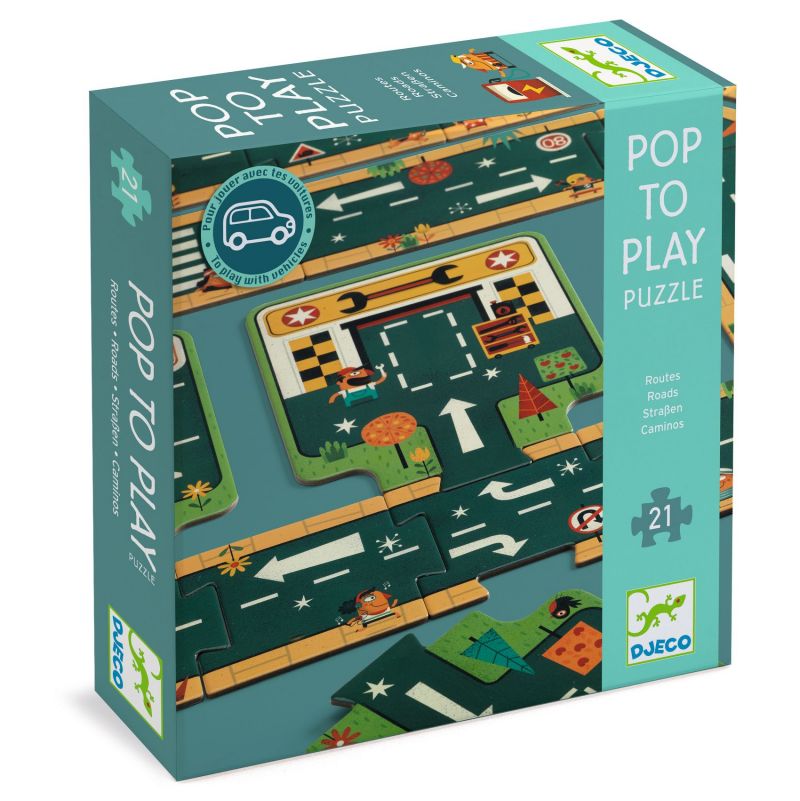 Pop to Play Puzzle Circuit de Voitures Djeco Ikaipaka jeux &