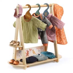 Portant 3 cintres pour tenues Pomea Djeco Ikaipaka jeux &