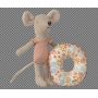 Maïleg Souris petite Soeur rose avec bouée à fleurs Maileg