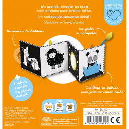 Livre tissu contraste Noir et Blanc AUZOU Ikaipaka jeux &