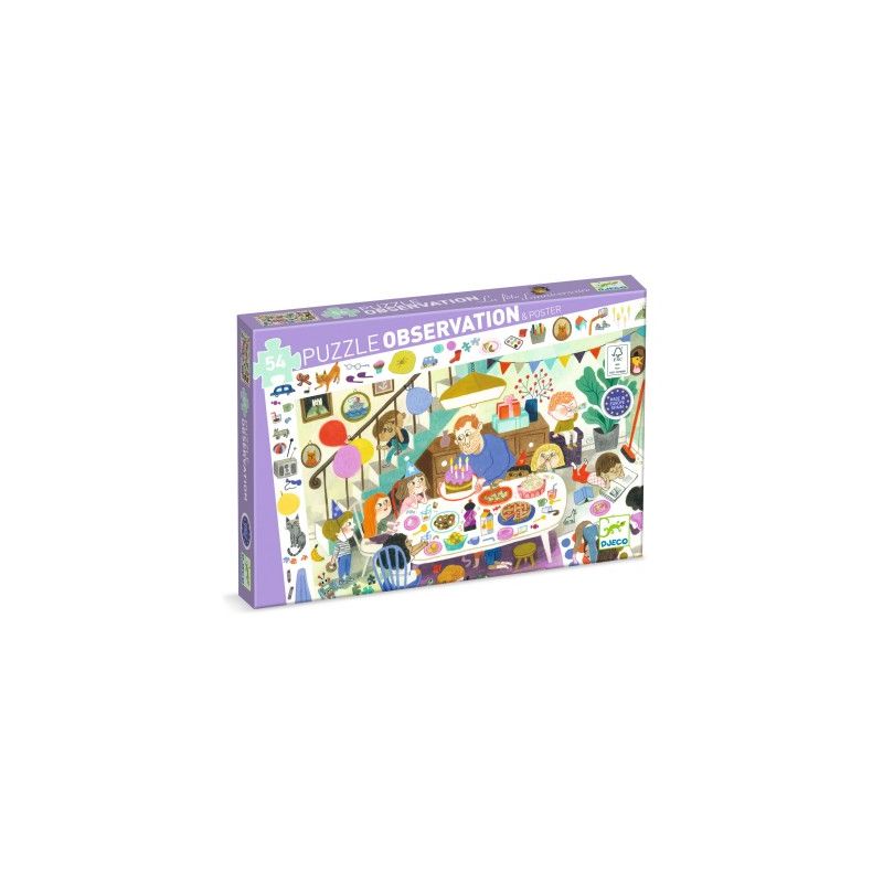 Puzzle 54p La Fête d'Anniversaire Djeco Ikaipaka jeux & jouets