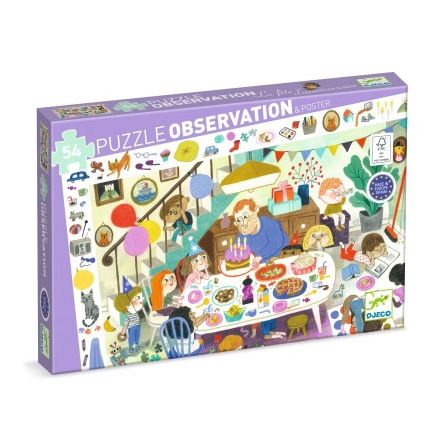 Puzzle 54p La Fête d'Anniversaire Djeco Ikaipaka jeux & jouets