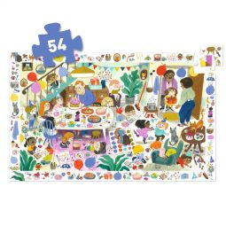 Puzzle 54p La Fête d'Anniversaire Djeco Ikaipaka jeux & jouets