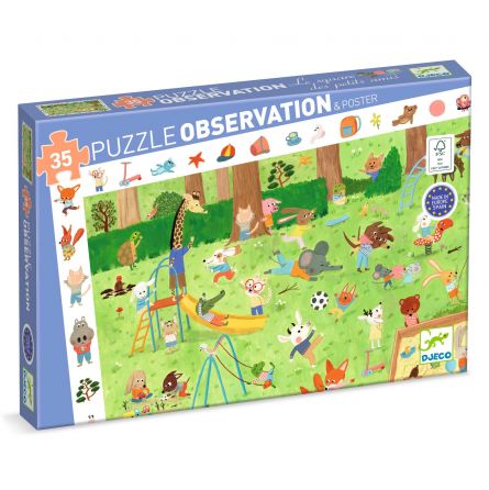 Puzzle 35p Le Square des Petits Amis Djeco Ikaipaka jeux &