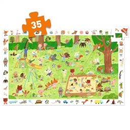 Puzzle 35p Le Square des Petits Amis Djeco Ikaipaka jeux &