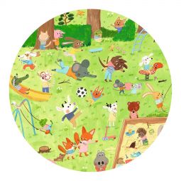 Puzzle 35p Le Square des Petits Amis Djeco Ikaipaka jeux &