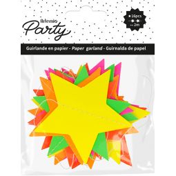 Guirlande carton étoiles Fluo Artemio Ikaipaka jeux & jouets