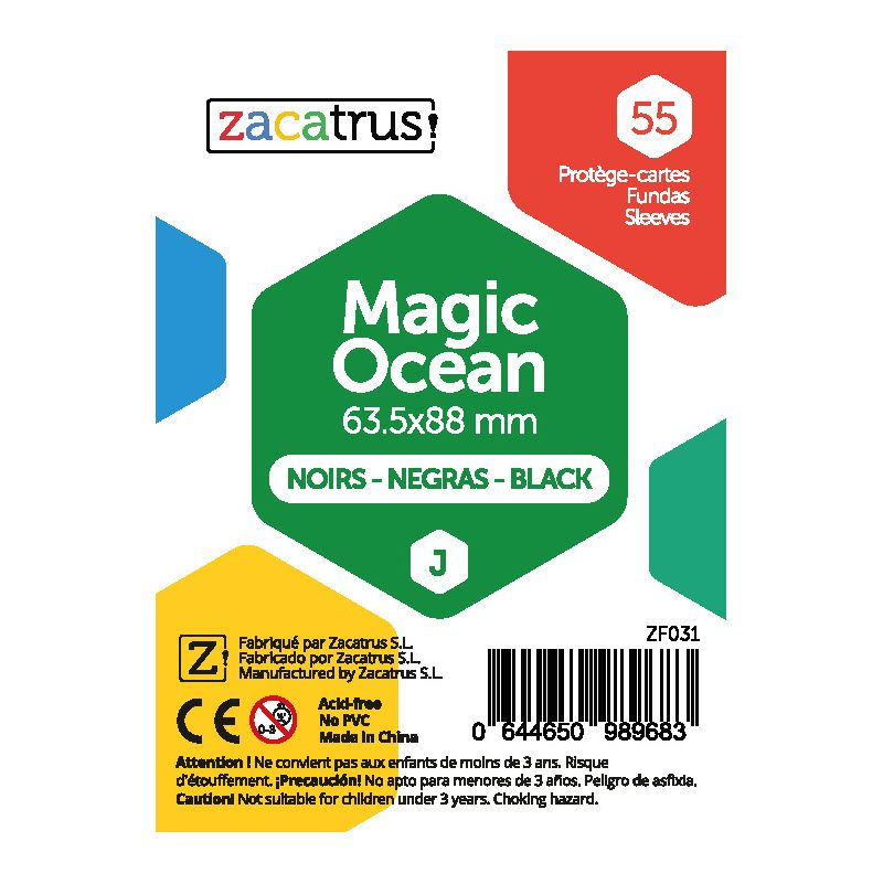 Sleeve Protège cartes Zacatrus Magic dos noir Ocean 63.5*88 
