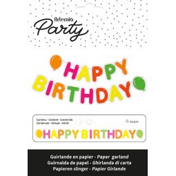 Guirlande Carton Happy Birthday Fluo Artemio Ikaipaka jeux &