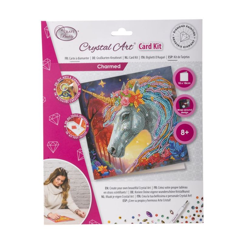 Crystal Art Carte à Diamanter Licorne Enchantée Oz Ikaipaka