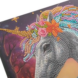 Crystal Art Carte à Diamanter Licorne Enchantée Oz Ikaipaka