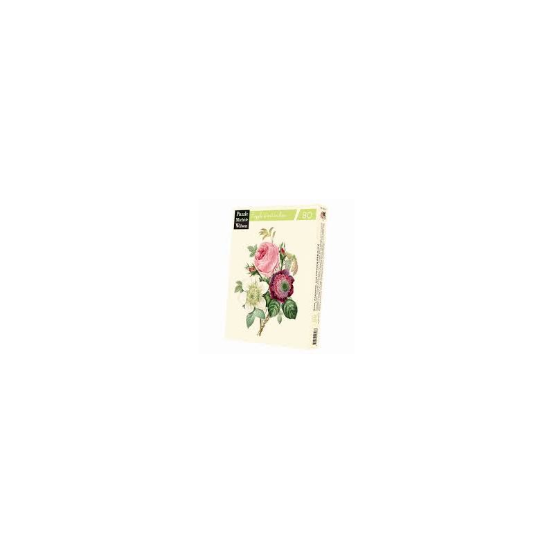 Puzzle Michèle Wilson 80p bois Rose Anemone Et Clematite Puzzle
