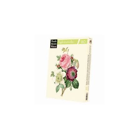 Puzzle Michèle Wilson 80p bois Rose Anemone Et Clematite Puzzle