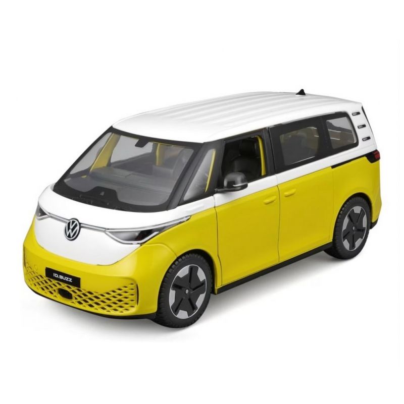 Volkswagen Van Electric Jaune et blanc miniature 1/24  Ikaipaka