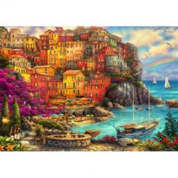 Puzzle 2000p A Beautiful Day at Cinque Terre BlueBird Ikaipaka