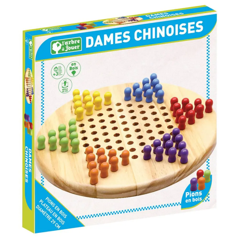 Dames Chinoises Bois (Halma)  Ikaipaka jeux & jouets Royan
