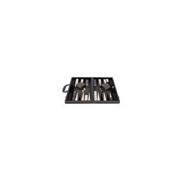 Backgammon Cuir Vegan Kaki 38cm  Ikaipaka jeux & jouets Royan