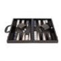 Backgammon Cuir Vegan Kaki 38cm  Ikaipaka jeux & jouets Royan