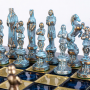 Jeu d'Echecs "Renaissance" bleu-marron 36 cm Manopoulos