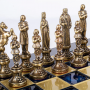 Jeu d'Echecs "Renaissance" bleu-marron 36 cm Manopoulos
