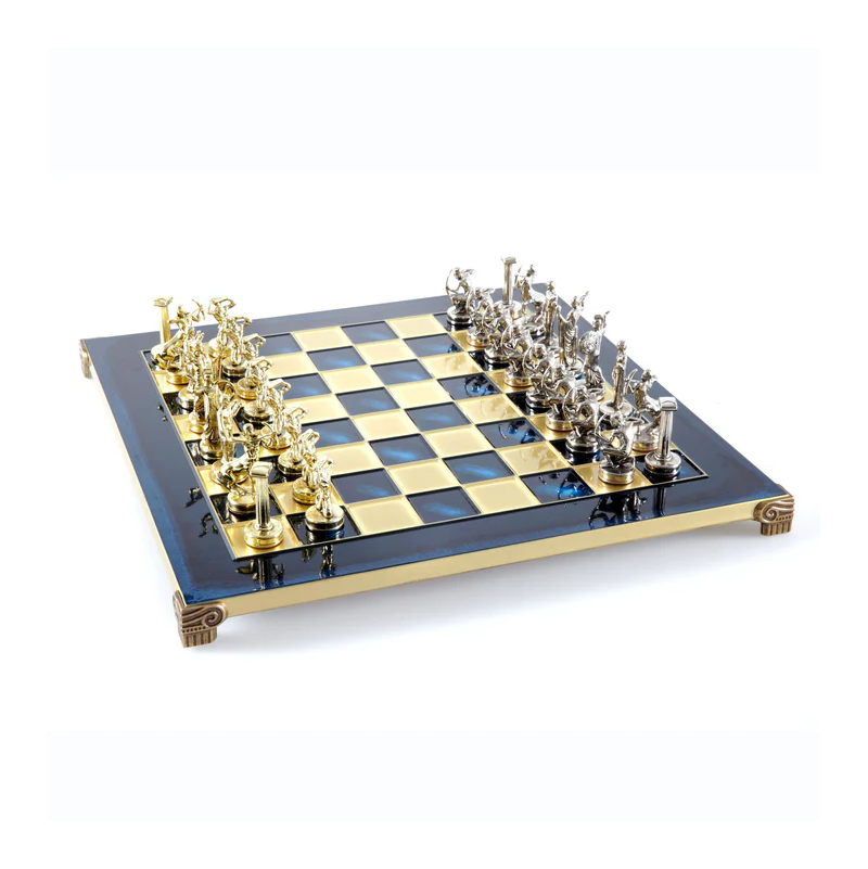 Jeu d'Echecs "Combat des Géants" bleu 36cm Manopoulos