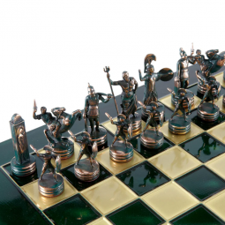 Jeu d'Echecs "Mythologie Grec" vert 36 cm Manopoulos Manopoulos