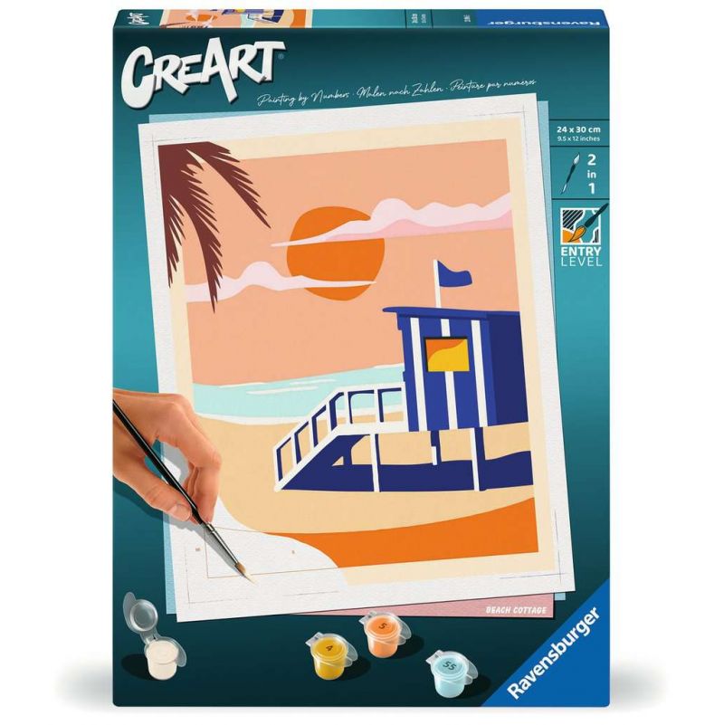 Peinture aux numéros Beach Cottage 24x30 cm BRIO Ikaipaka jeux