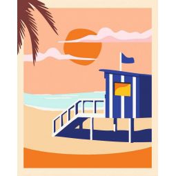 Peinture aux numéros Beach Cottage 24x30 cm BRIO Ikaipaka jeux
