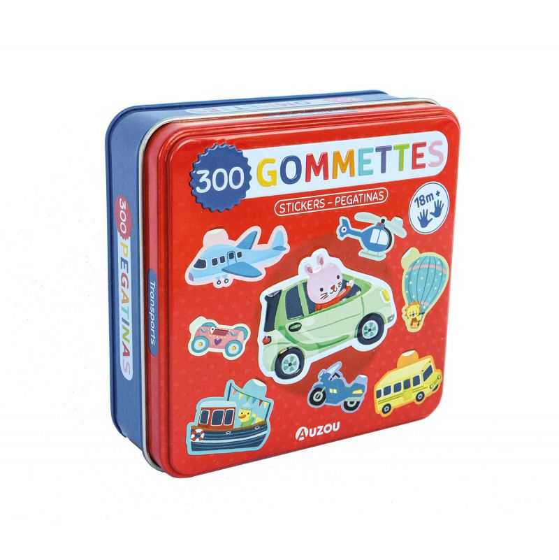 Gommettes Transport boite métal AUZOU Ikaipaka jeux & jouets