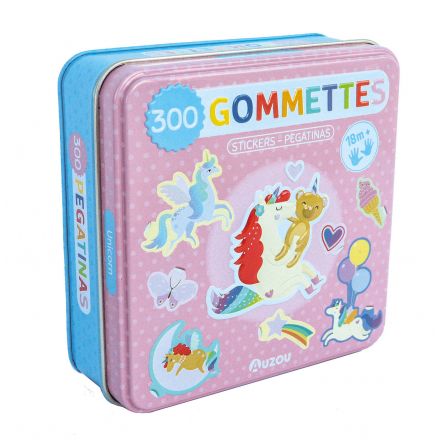 Gommettes Licornes Boite métal AUZOU Ikaipaka jeux & jouets