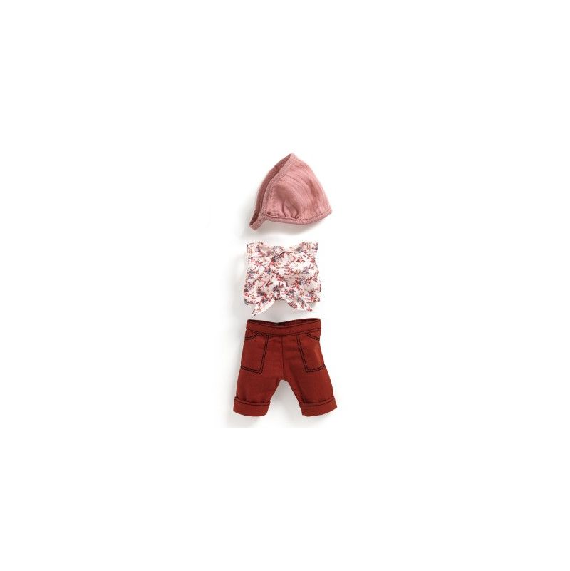 Vêtement Poupée Pomea Tenue Burgundy Djeco Ikaipaka jeux &