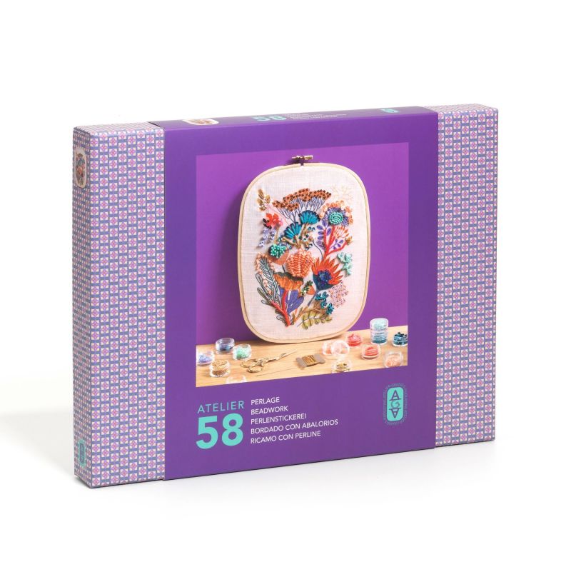 Atelier 58 Perlage broderie avec des perles Djeco Ikaipaka jeux