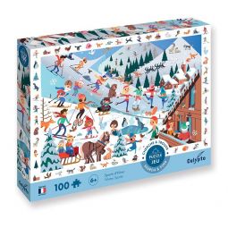 Puzzle 100p Cherche et trouve Sports d'Hiver Sentosphere