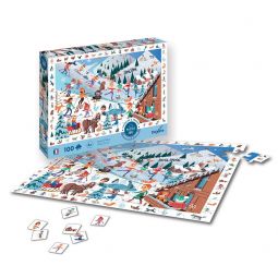 Puzzle 100p Cherche et trouve Sports d'Hiver Sentosphere