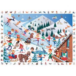 Puzzle 100p Cherche et trouve Sports d'Hiver Sentosphere