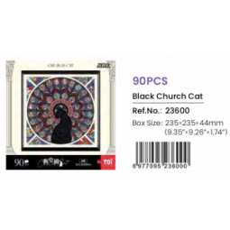 Puzzle 90p Acrylique chat vitrail  Ikaipaka jeux & jouets Royan