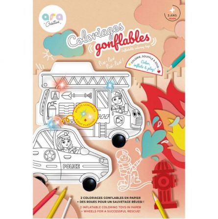 Coloriages gonflables 1 pompier et 1 police ARA Créative