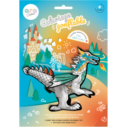 Coloriage gonflable Dragon géant ARA Créative Ikaipaka jeux &