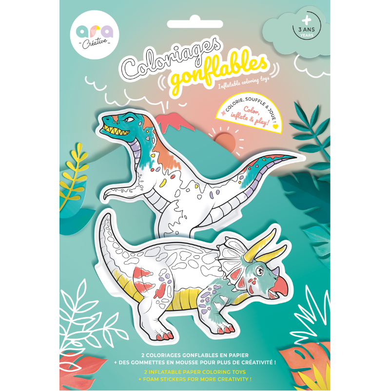 Coloriages Gonflables 2 Dinosaures ARA Créative Ikaipaka jeux &
