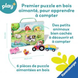 Puzzle en bois aimanté La ferme 3 en 1 Ravensburger Ikaipaka