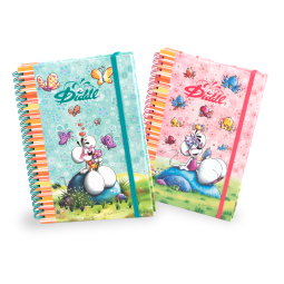 Diddl Cahier à spirale A5 élastiques à paillettes Diddl