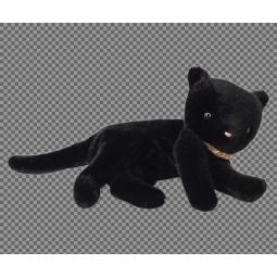 Maileg Peluche chaton endormi medium noir Maileg Ikaipaka jeux