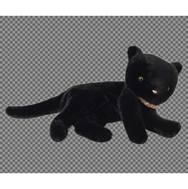 Maileg Peluche chaton endormi medium noir Maileg Ikaipaka jeux