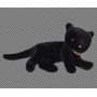 Maileg Peluche chaton endormi medium noir Maileg Ikaipaka jeux