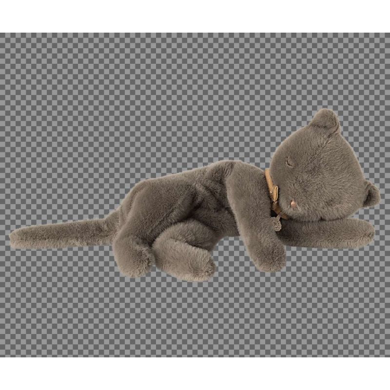 Maileg Peluche Chaton endormi médium gris Maileg Ikaipaka jeux