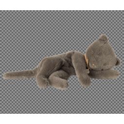 Maileg Peluche Chaton endormi médium gris Maileg Ikaipaka jeux