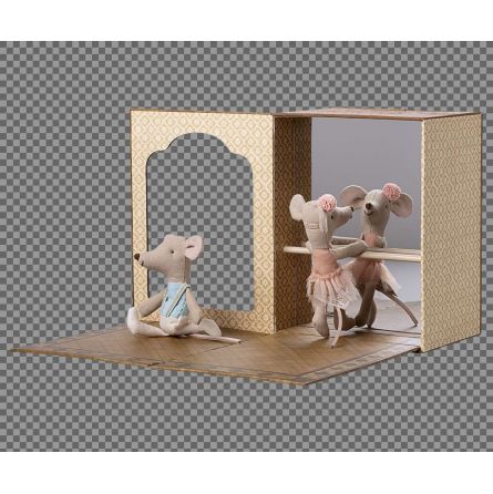 Maileg Studio de Danse avec Petit frère et Petite soeur souris