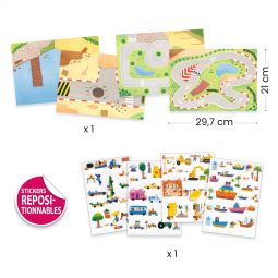 Stickers à relever Véhicules Djeco Ikaipaka jeux & jouets Royan