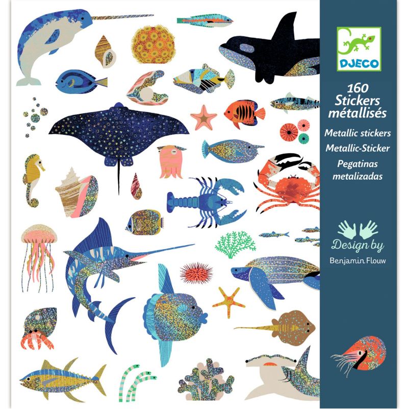 Stickers métallisés Océan Djeco Ikaipaka jeux & jouets Royan