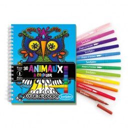 Carnet de coloriage animaux + feutres Sentosphere Ikaipaka jeux
